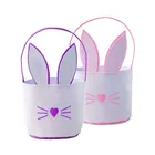 Canvas Easter Bucket Basket Wholesale Monogrammed Rabbit Canvas Easter Bucket Basket