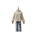 Women lambs Wool Coat winter Faux Shearling Double Breasted overcoat Teddy Furry cashmere fur long Coat jacket outwear