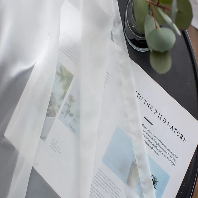 Modern Style 100% Polyester White Color Window Gauze Curtain