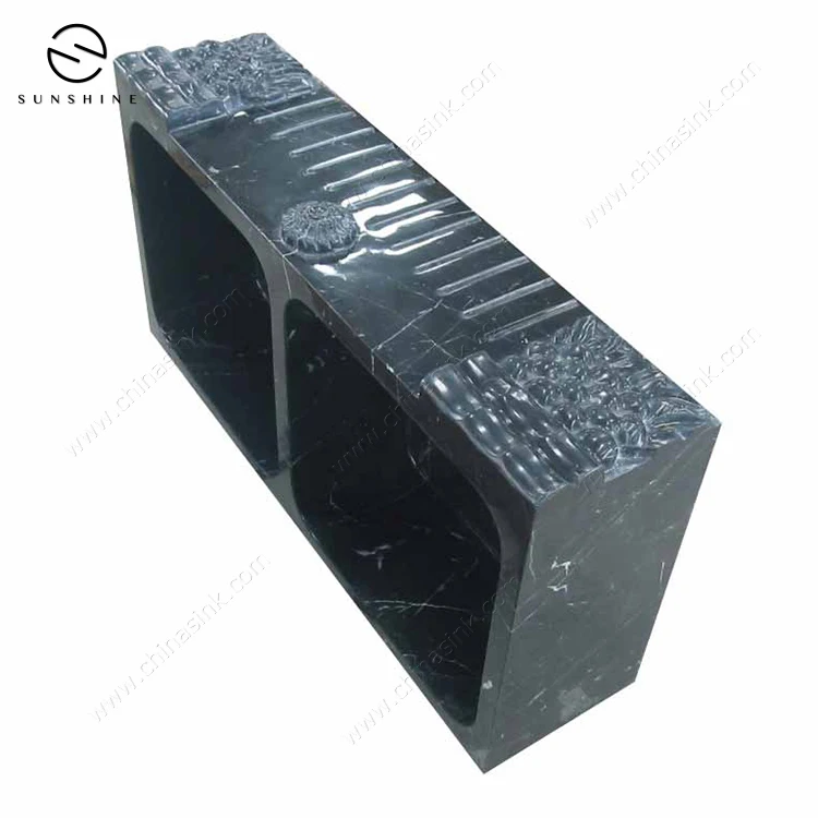 Cheap Price China Nero Margiua Marble Stone Under Mounted Kitchen Farm Sink