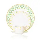 Popular Circle fine china colorful dinnerware sets,western style dinner plates set ceramic dinner set for children