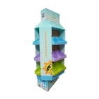 New design Colorful Rotating 4-ways Cardboard Floor Display