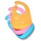 Easily Wipes Clean Cartoon Printing Waterproof Silicone Bibs Food Feeding Silicone Baby Bib For Kids