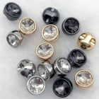 Buttons Button 8MM HIGH-QUALTIY SHARP-SHAPE RHINESTONES METAL SHIRT BUTTONS