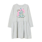 Mudkingdom 4 Years Girl In A Dress Girlish Pink Gray Cotton Sunny Kid Clothes New Dress For Girls