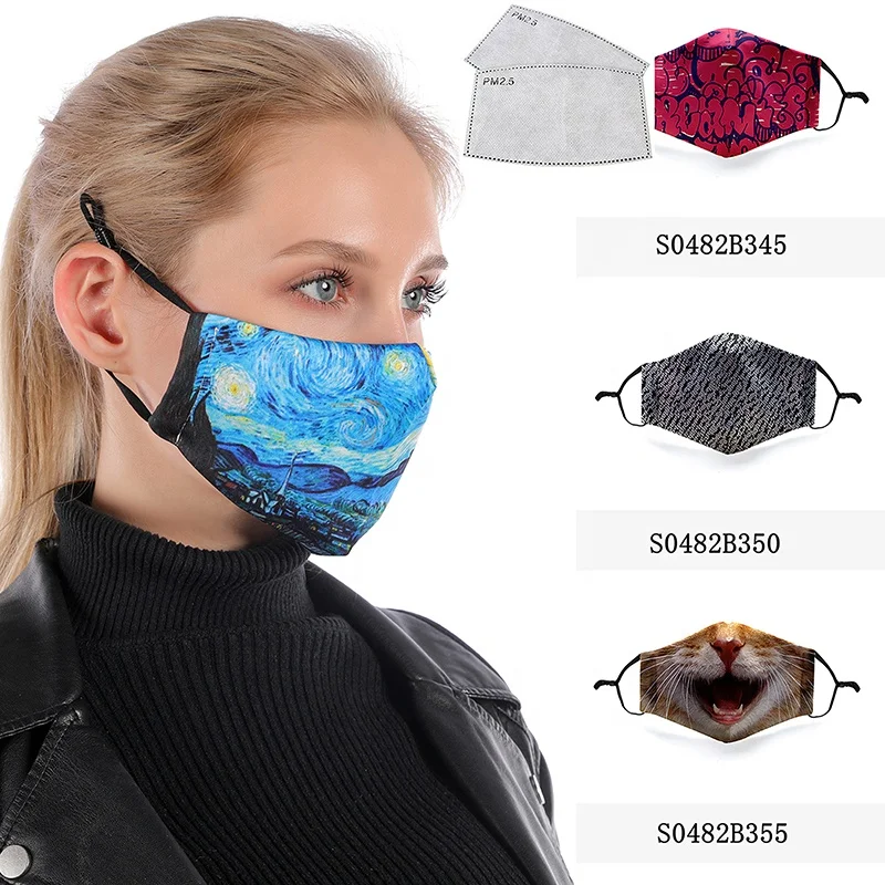 NOVELA Face Cover de Cubierta Lavable y Reutilizable con Diamantes de imitaci/ón Impresos a la Moda