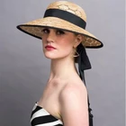 Summer new hollow six-sided woven dome sisal straw hat travel sunscreen straw hat