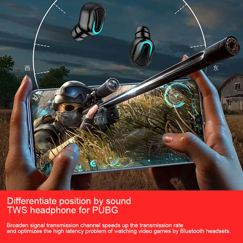 H-B-Q Q32-1 5.0 tws earphones HD stereo noise cancelling wireless earbuds waterproof headphones with LED power display - ANKUX.COM