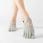 2020 spring Gym Fitness Sports Cotton Socks Yoga Anti-slip Five Fingers Backless Silicone Non-slip 5 Toe Socks for ladies