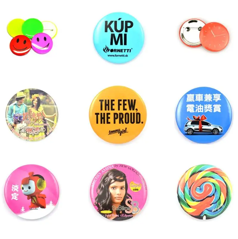 Manufacturer Supplier Printed Custom Logo Blank Tin Badge Pin Button Sublimation Badge Buttons Tinplate Lapel Pin