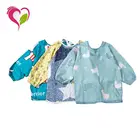 100% cotton waterproof baby long sleeves bibs feeding bibs