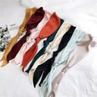 Long Scarf Long Pure Colors Silk Satin Long Skinny Scarf Tie Women Headband Scarf