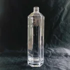 Factory Made Hexagon Shape Glass Vodka Bottle 750ml Wholesale Glass Liquor Bottles