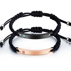 Popular Couples Stainless Steel Custom Rope Knot Elastic Cord Bracelet