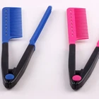 V Type DIY Hairdressing Styling Straightener Comb For Home and Salon