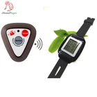 Restaurant wireless equipment with high-end material waiter call button and waterproof vibrating wrist watch buzzer