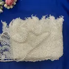 Border French Lace Beaded Mesh Ivory Fashion Style Evening/wedding Dress Machine Beading Border Lace