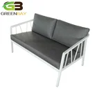 Polyester White Aluminium Dark Grey Cushion Garden Furniture Sofa Patio Lounge Outdoor Set