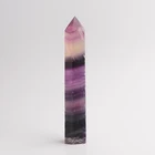 Factory direct supply natural quartz purple fluorite crystal point wand for wholesale