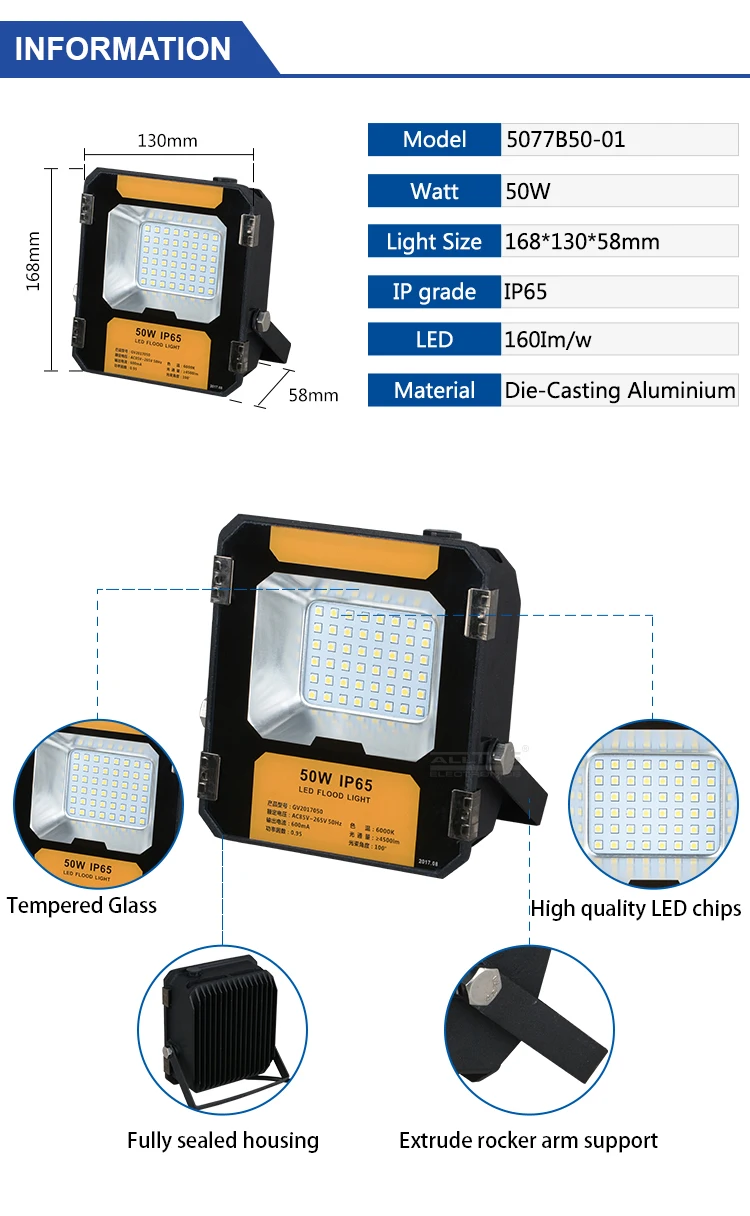 High quality outdoor ip65 waterproof portable smd led flood light 150w