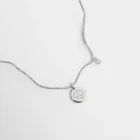 925 sterling silver charmed chain coin pendant zircon necklace