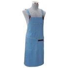 Personalized logo kitchen denim apron Best Selling Barista Baker Bartender BBQ Chef Uniforms Apron Denim