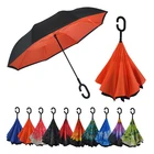 Umbrella Reverse Umbrella Custom Vendor Reverse Inverted C Shape Handle Up Side Down Umbrella