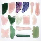 Hot Selling Facial crystal massage scraper board tools rose quartz jade stone Guasha for Face and Body
