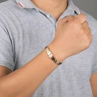 Wholesale Custom Men Women Energy Germanium Stone Magnetic Healthy 14k Gold Plated Jewelry Bracelet
