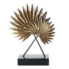 Creative Artificial Resin Palm Leaf Gold and Silver Handmade Sculpture Craft