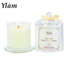 2020 new design wholesale luxury glass lid soy and coconut wax glass jar private label scented candles