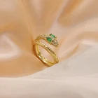 Jewellery Snake Animal Jewellery CZ Gold Snake Wrap Ring 18k Gold Open Texture Solid Eye Snake Ring