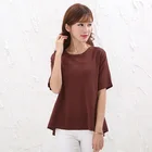 2020 Summer Women's Round Neck Short Sleeve Loose Fluffy Sweater Ladies Pullover Jersey Sweater