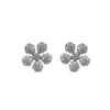 2019 newest fashion 925 silver cz multi petal flower stud earrings