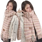 Custom Neck Plaid Shawl Fashion Men 2019 Fur Chunky Long Woman Print Winter Scarf