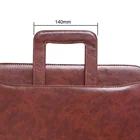 Wholesale Cheap Hardcover Fashionable Luxury Pu Folder A4 Leather Binder Portfolio With Handle