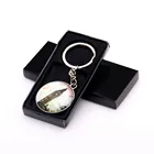 Wholesale Customized creative circle 3D shaped Beautiful Crystal key ring alloy key chain