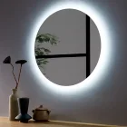 Mirror Round Waterproof Defogger Touch Bathroom Led Mirror With Time Display