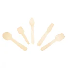Disposable small mini birch square popsicle stick wooden ice cream spoon for sale