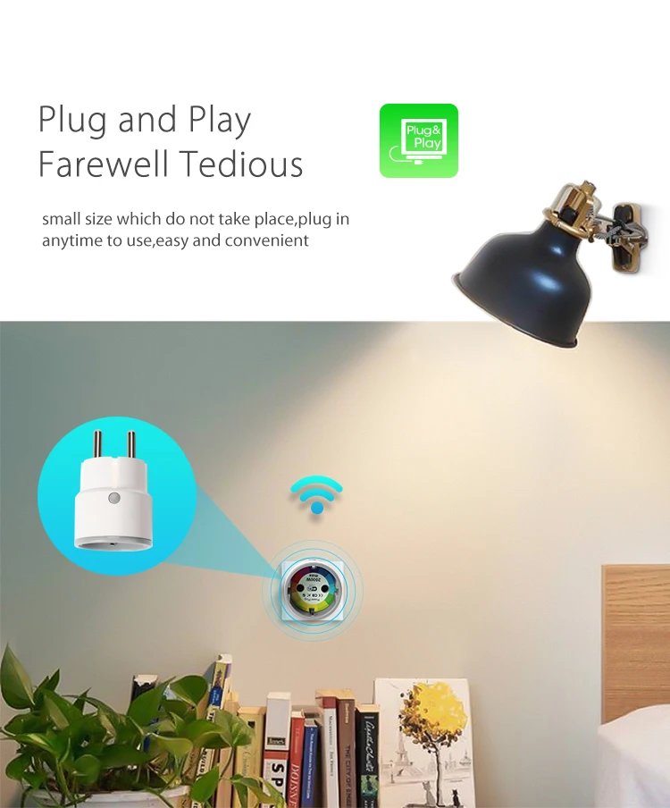 ANIMUSS WiFi EU Smart Plug Smart Wireless EU Plug WiFi Series NAS-WR01W Remote Control Appliance Power ON/OFF Via App - ANKUX.COM