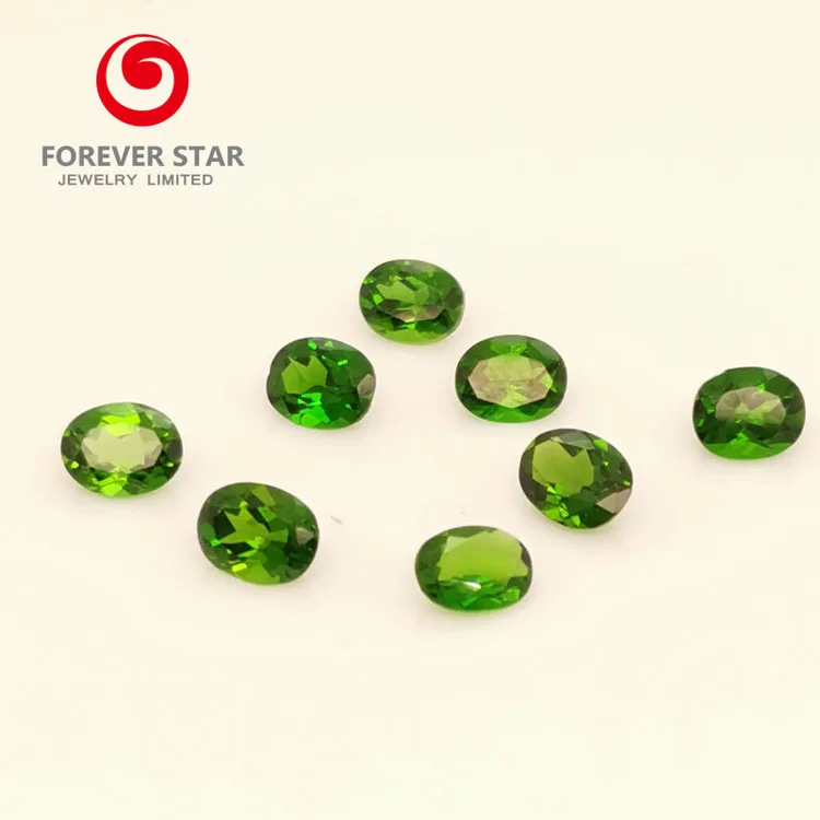 Factory Large Stock Oval Round Pear Natural Chrome Diopside Loose Gemstones