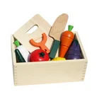 Educational Wooden Magnetic Cutting Fruit Set Mini Wooden kitchen toy set for kids