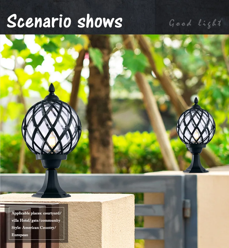High Quality Gate Garden Lighting Waterproof Energy Saving Pillar Lights For Outdoor