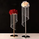 Hanging Crystal Road Lead Flower Stand Wedding Decoration Tall Wedding Table Centerpiece Wedding Supplies