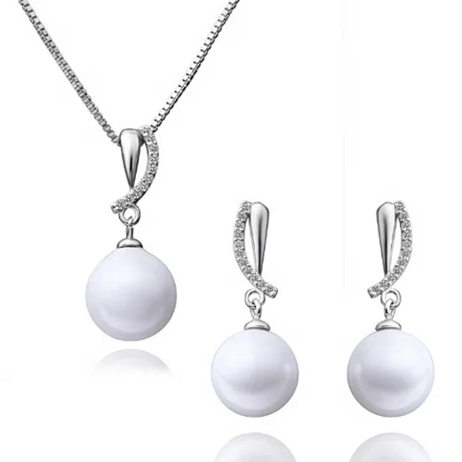 pearl drop earrings and necklace