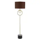 Nightstand Simple Design Gold Decorative Black Marble Base Dark Brown Shade Industrial Brass Standing Lamp Modern