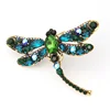 V&R Fashion jewelry for woman Imitation burnished gold plated brooch pin gorgeous glass stone dragonfly animal brooch pin