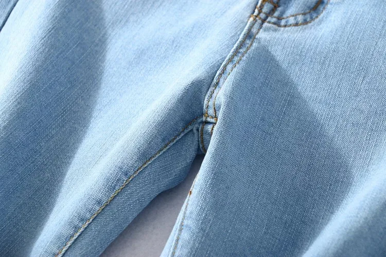 OEM Custom Factory Stretched Skinny Trousers Denim Fabric High Waist Women Jeans