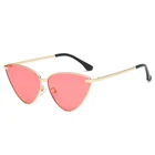 Oversized Cat Eye Mirrored Light Metal Women Sunglasses