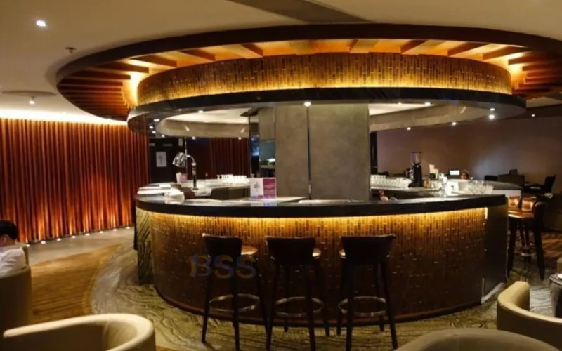 高品质餐厅酒吧柜台圆形餐厅收银台led面板销售俱乐部酒吧餐厅葡萄酒